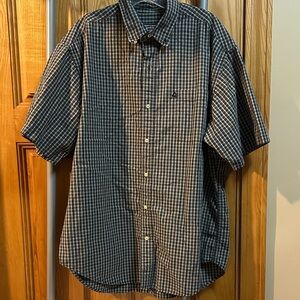 Ralph Lauren Navy and Tan Plaid Shirt